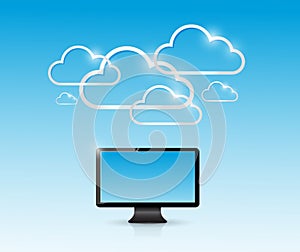 Cloud computing computer connection illustration