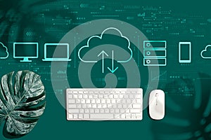 Cloud computing with a computer keyboard