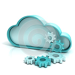 Cloud computing concept 3D