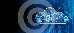 Cloud computing concept.Abstract connection technology background. Hand drawn vector