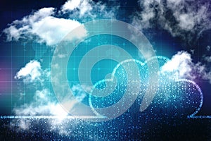 Cloud Computing Concept background, Digital Abstract Background, Cloud internet technology background
