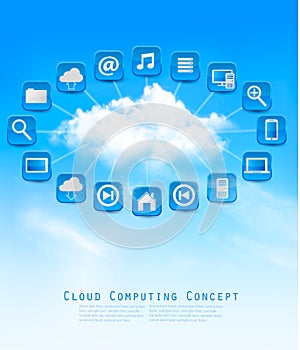 Cloud Computing concept background with icons. Vector illustration.