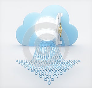 Cloud computing concept, binary codes