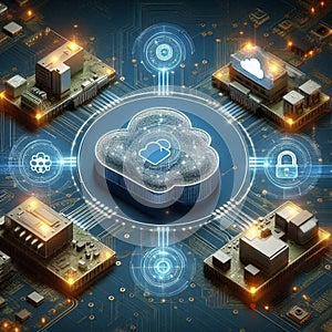 Cloud computing concept, blockchain, cyber security, locked, cloud computing diagram, network data storage, technology
