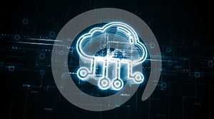 Cloud computing concept. Business, technology, internet and networking concept. 3d illustration