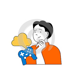 Cloud computing concept with cartoon people in flat design for web. Vector illustration