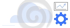 Cloud computing concept with chart and gear symbolizing data analytics and system optimization