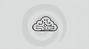 Cloud computing concept, circuit board inside a cloud shape, digital technology, data storage, AI