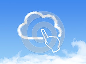 Cloud Computing Concept.click finger cloud shape