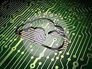 Cloud computing concept: Cloud on circuit board background