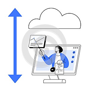 Cloud Computing and Online Learning Concept with Data Sharing and Remote Presentation