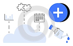 Cloud Computing Integration Concept with Data, Collaboration, and Productivity Elements