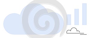 Cloud Computing and Data Growth Concept Cloud Icon and Graph Illustration