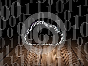 Cloud computing concept: Cloud in grunge dark room