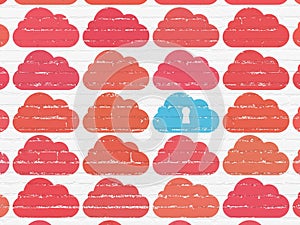 Cloud computing concept: cloud with keyhole icon