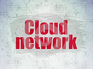 Cloud computing concept: Cloud Network on Digital Data Paper background