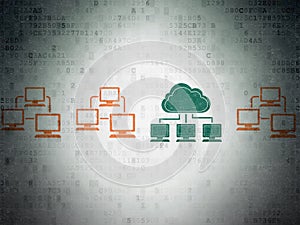 Cloud computing concept: cloud network icon on