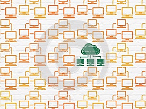 Cloud computing concept: cloud network icon on