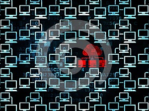 Cloud computing concept: cloud network icon on