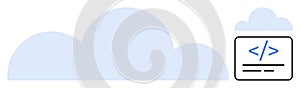 Cloud Computing Concept with Code Symbol Icon Development, Storage, and Integration