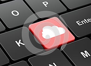 Cloud computing concept: Cloud on computer keyboard background