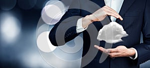 Cloud computing concept with copy space