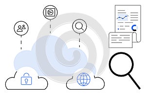 Cloud Computing Concept with Data Security, Connectivity, User Management, and Analytics