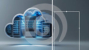 Cloud Computing Concept with Data Servers and Interface