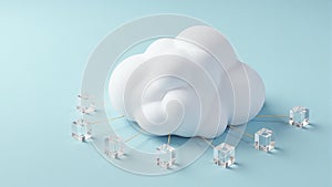 Cloud Computing Concept, Data Storage Illustration