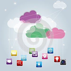 Cloud computing concept design.