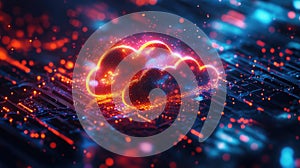 Cloud Computing Concept with Digital Technology Elements