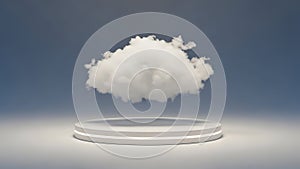 Cloud Computing Concept with Floating Cloud and Platform