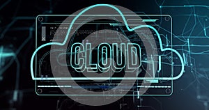 Cloud computing concept with futuristic data processing image