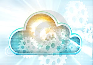 Cloud computing concept on futuristic technology background