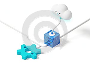 Cloud computing concept with gear