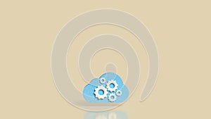 Cloud Computing Concept with Gears and Technology Automation 3d render