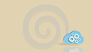 Cloud Computing Concept with Gears and Technology Automation 3d render