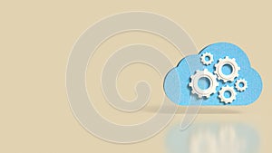 Cloud Computing Concept with Gears and Technology Automation 3d render