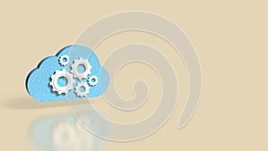 Cloud Computing Concept with Gears and Technology Automation 3d render