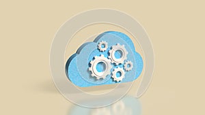 Cloud Computing Concept with Gears and Technology Automation 3d render