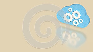 Cloud Computing Concept with Gears and Technology Automation 3d render