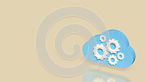 Cloud Computing Concept with Gears and Technology Automation 3d render