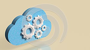 Cloud Computing Concept with Gears and Technology Automation 3d render