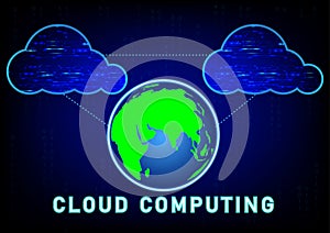 Cloud computing concept with globe concept cloud computing technology