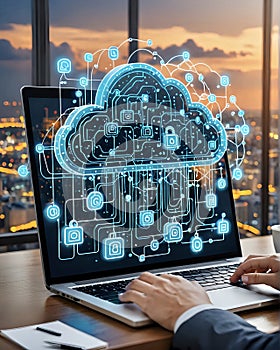 Cloud computing concept graphic design