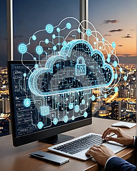 Cloud computing concept graphic design