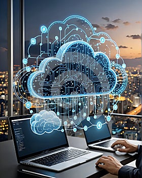 Cloud computing concept graphic design