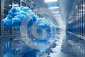Cloud Computing Concept in a High-Tech Data Center Environment for Technology Innovation and Network Infrastructure Generative AI