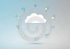 Indicating data flow or connectivity, and feature light blue