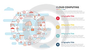 cloud computing concept for infographic template banner with four point list information